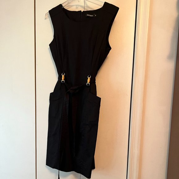 Ellen Tracy Dresses & Skirts - Ellen Tracy Black Sheath Dress w/Belt and Front Pockets - 12